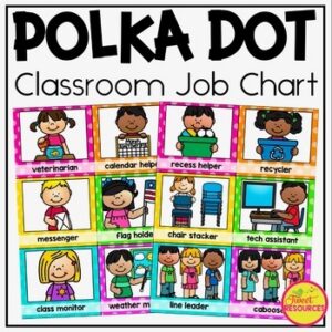 Classroom Jobs Clip Chart in Polka Dots