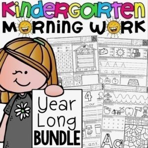 Kindergarten Literacy Morning Work YEAR LONG BUNDLE with phonics!