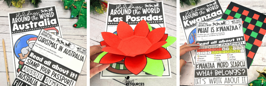 Holidays Around the World: Meaningful December Activities Your Students Will Love 5 Learn about counties like Australia and winter holidays like Las Posadas and Kwanzaa with these Holidays Around the World units.